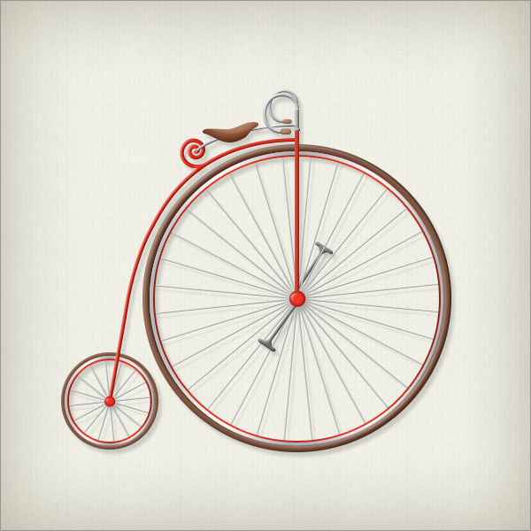 Penny Farthing Bicycle Illustration